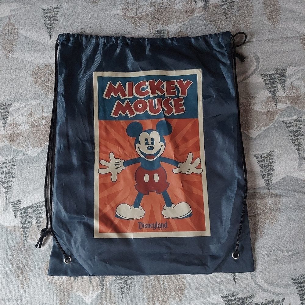 Disney Parks Blue Mickey Mouse Drawstring Backpack